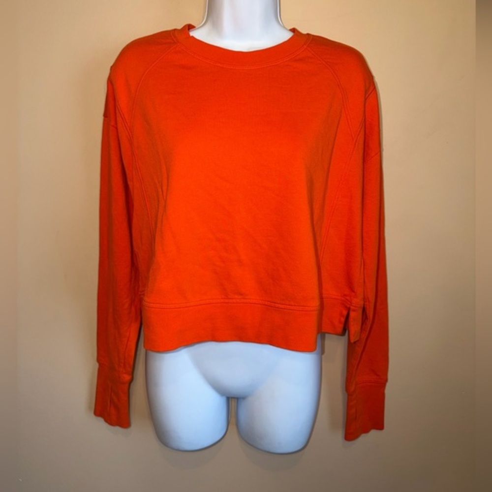Sweaty Betty Orange Cropped Workout Long Sleeve